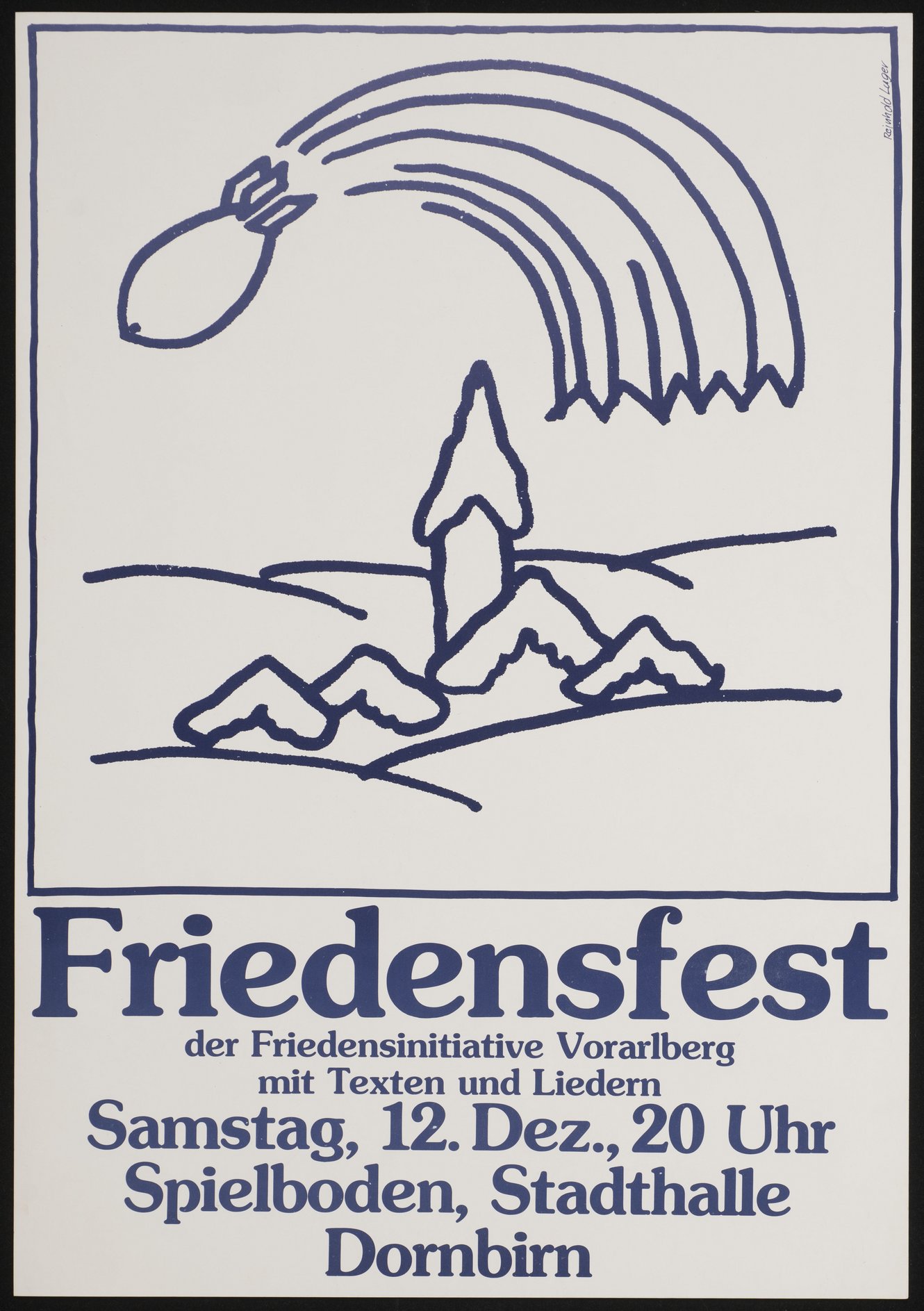 Friedensfest der Friedensinitiative Vorarlberg 1982, Plakatgestaltung Reinhold Luger