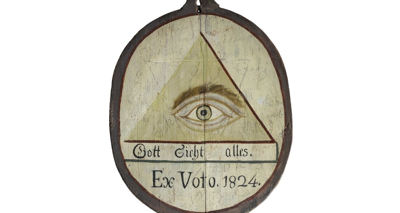 Gott sieht alles, Votivbild, 1824, Öl/Holz, vorarlberg museum