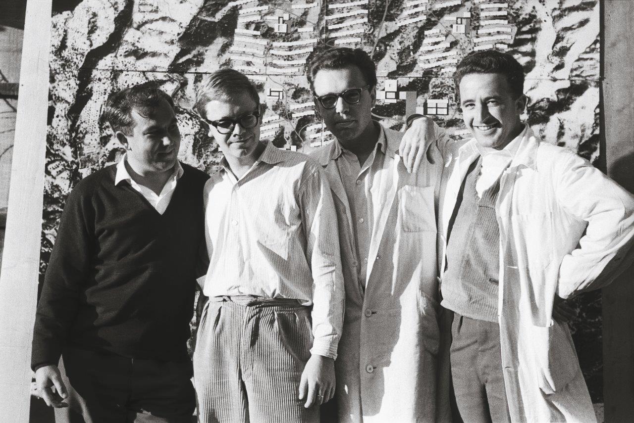 Friedrich Wengler, Karl Sillaber, Max Fohn, Helmut Pfanner (von li. nach re.), 1960, Architekturzentrum Wien, Sammlung