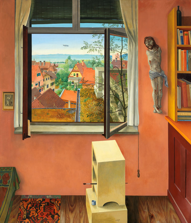 Rudolf Wacker (1893 – 1939), Das Fenster, 1931, Mischtechnik auf Holz, ©vorarlberg museum, Robert Fessler